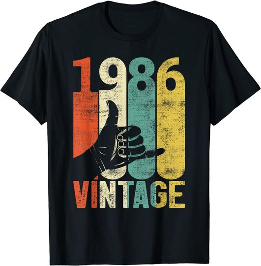 T-shirt Unissexo 1986 Vintage Retro
