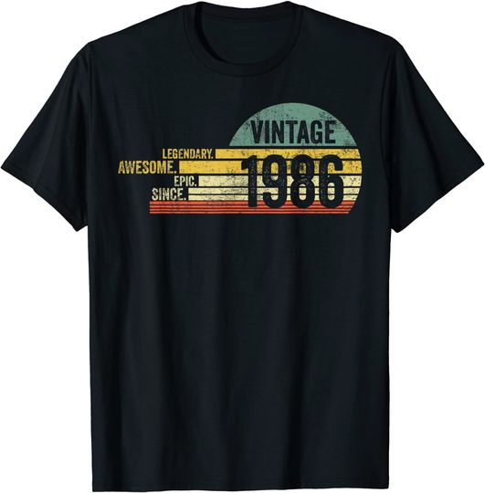 Discover T-shirt Unissexo Legendary Vintage 1986