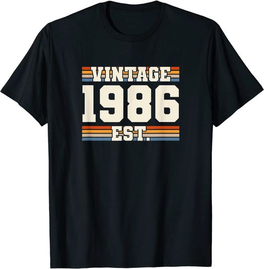 T-shirt Unissexo Nascido em 1986 Vintage