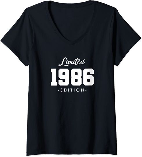 T-shirt da Mulher Limited Edition 1986 Decote em V