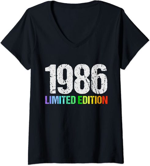 T-shirt da Mulher 1986 Limited Edition Decote em V