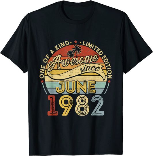 Discover June 1982 Vintage 39th Birthday Gifts Retro 39th Bday T-Shirt
