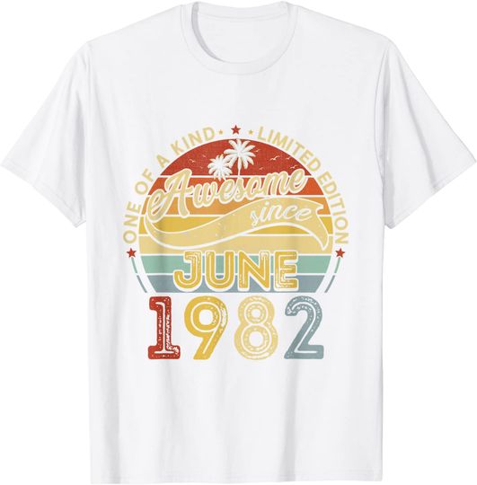 Discover June 1982 Vintage 39th Birthday Gifts Retro 39th Bday T-Shirt
