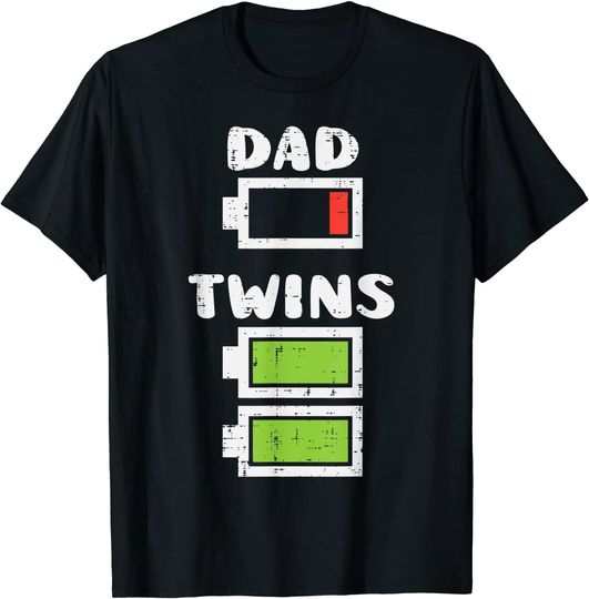 Discover T-shirt para Homem Bateria Pai com Gêmeos Marido Divertido