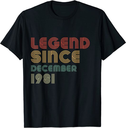 Discover T-shirt Dezembro de 1981 40th Birthday Presente de Aniversário