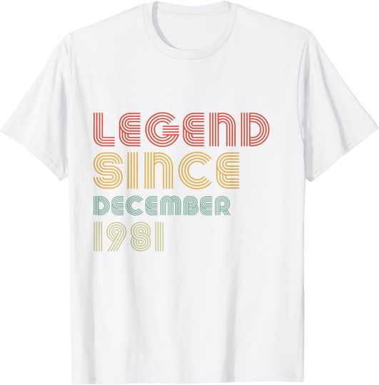 Discover T-shirt Dezembro de 1981 40th Birthday Presente de Aniversário