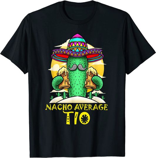 Discover T-shirt para Homem Meme com Cacto Nacho Average Uncle