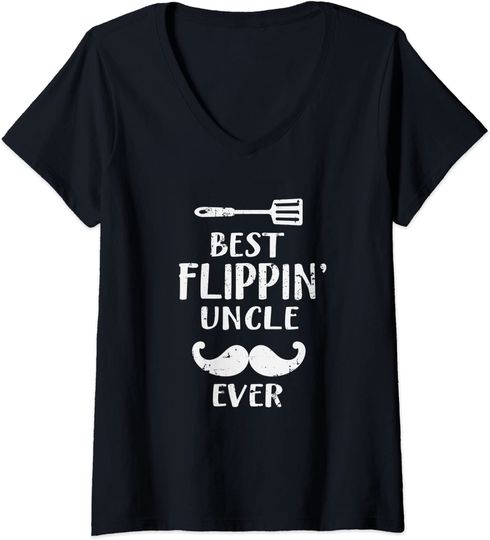 Discover T-shirt para Mulher Best Flippin' Uncle Ever Decote em V