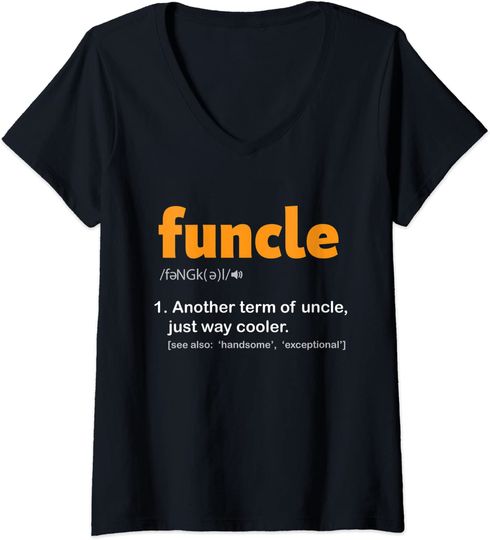 Discover T-shirt para Mulher Divertido Definição de Funcle Decote em V