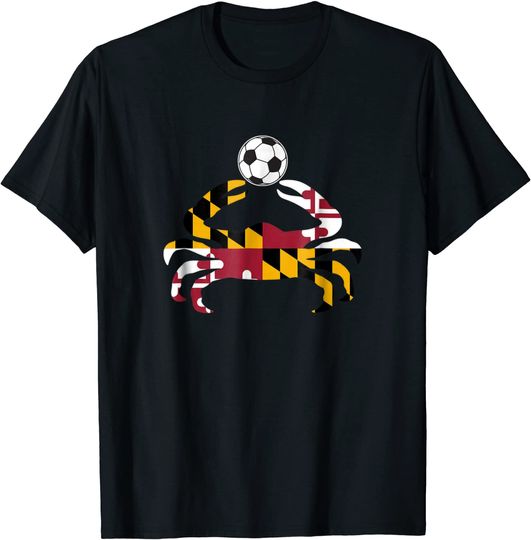 Discover T-shirt de Futebol Bandeira de Maryland Orgulho do Caranguejo | Camiseta para Homem e Mulher