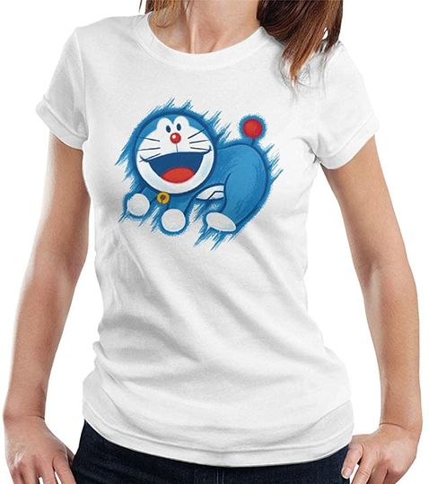 Discover T-shirt para Mulher com Estampa de Doraemon