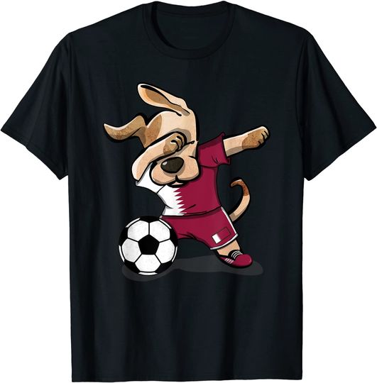 Discover Dabbing Dog Qatar Soccer Fans Jersey Qatari Football T Shirt
