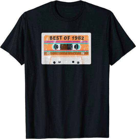 Discover T-shirt Unissexo o Melhor de 1982 Fita de Cassete