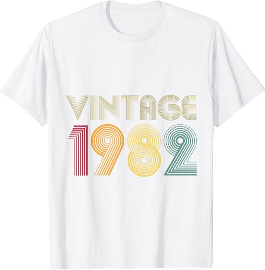 Discover T-shirt Unissexo Vintage 1982 Presente de Aniversário