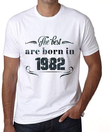 Discover T-shirt para Homem The Best Are Born in 1982