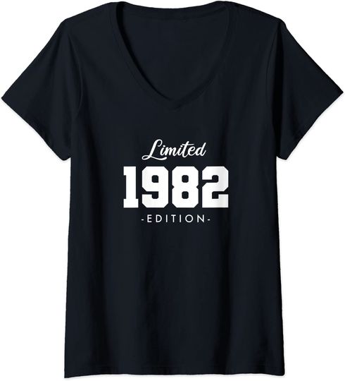 Discover T-shirt da Mulher Limited 1982 Edition Decote em V
