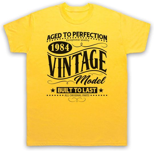 Discover T-shirt Unissexo Manga Curta Aged To Perfection 1984