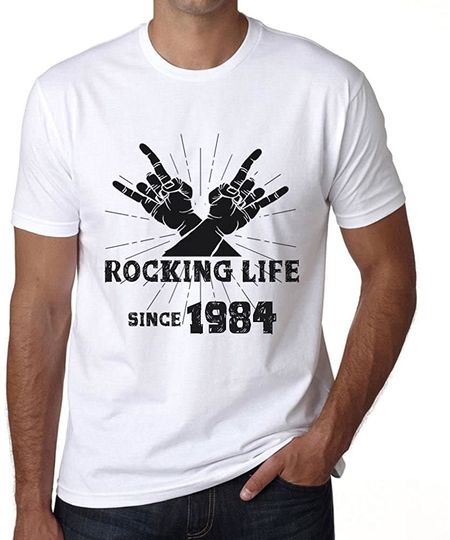 Discover T-shirt de Homem Manga Curta Rocking Life Since 1984