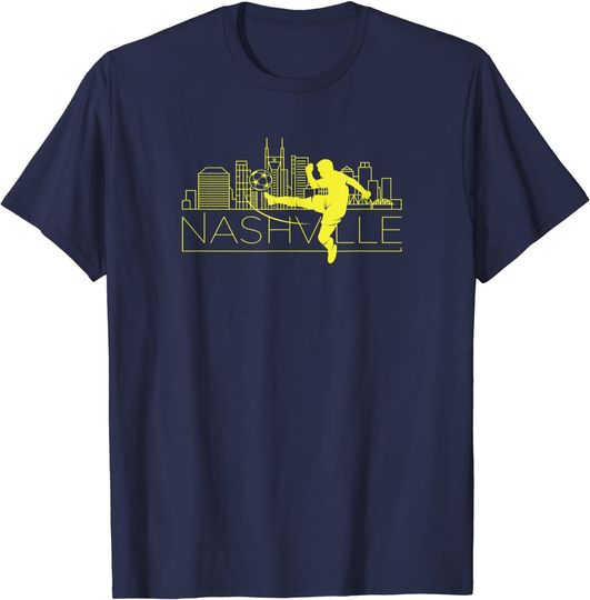 Discover Nashville Soccer City Skyline T Shirt