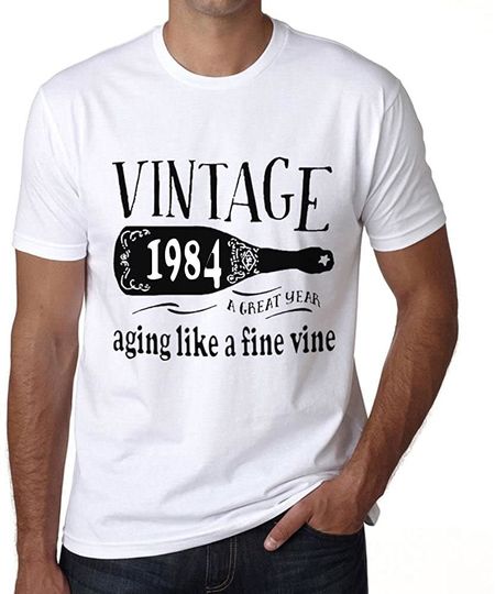 Discover T-shirt de Homem Manga Curta Vintage Aging Like A Fine Vine