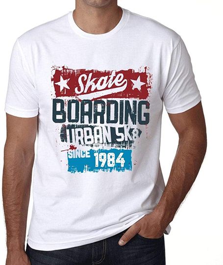 Discover T-shirt de Homem Manga Curta Skate Boarding 1984