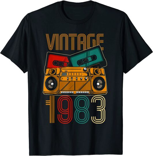 Discover T-shirt Unissexo Vintage 1983 com Cassete