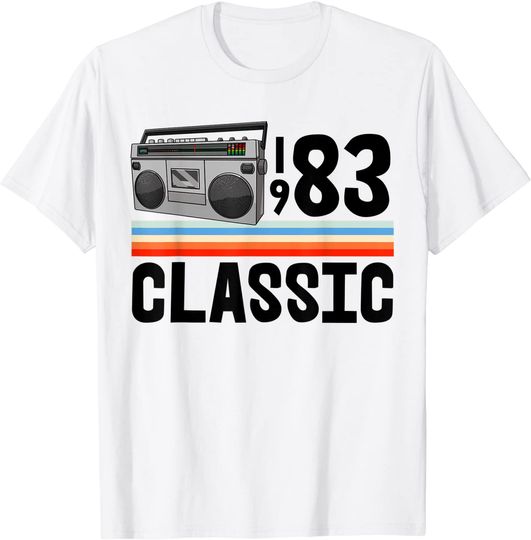 T-shirt Unissexo Clássico 1983 Presente de Aniversário