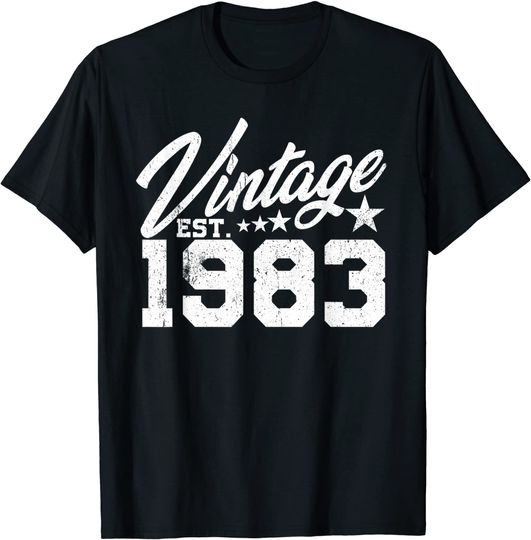 Discover T-shirt Unissexo Vintage Est 1983