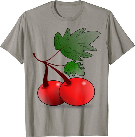 Discover T-shirt Unissexo de Mangas Curtas com Fruta de Cerejas