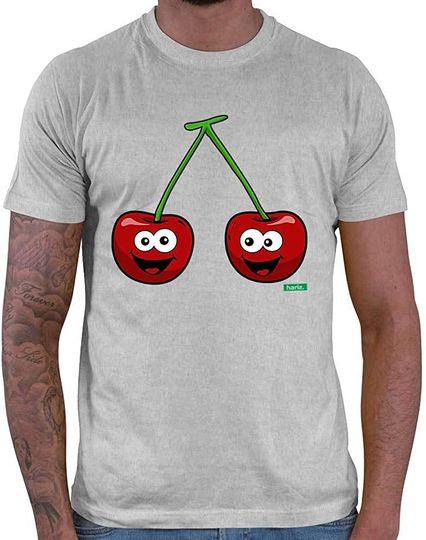 Discover T-shirt para Homem com com Cerejas Divertidas