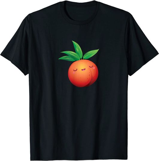 Discover T-shirt Unissexo Fruta de Outono e Verão com Pêssego
