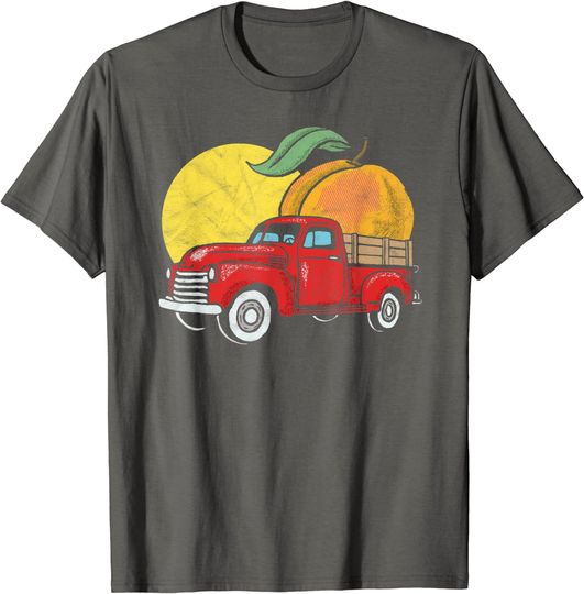 Discover T-shirt Unissexo Retro Vintage com Caminhão de Pêssego