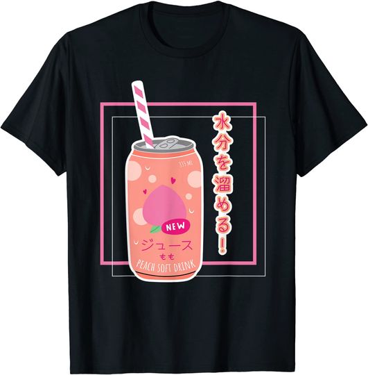 Discover T-shirt Unissexo Lata de Pêssego Bebida de Sumo no Japão