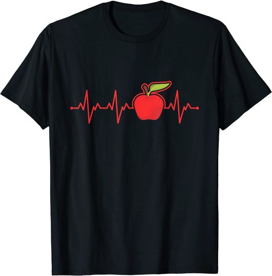 Discover T-shirt Unissexo Batimento Cardíaco com Maçã