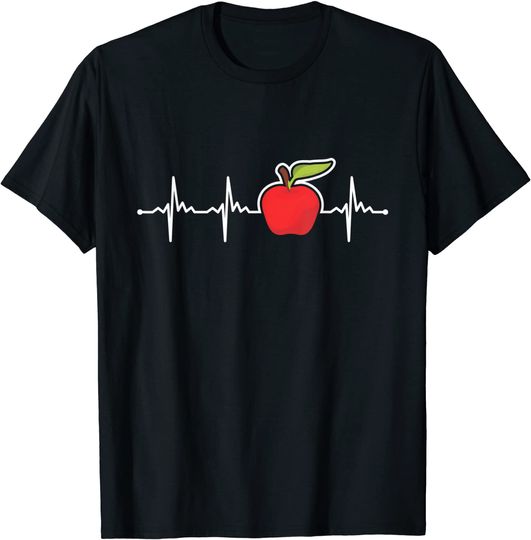 Discover T-shirt para Homem e Mulher Batimento Cardíaco com Maçã