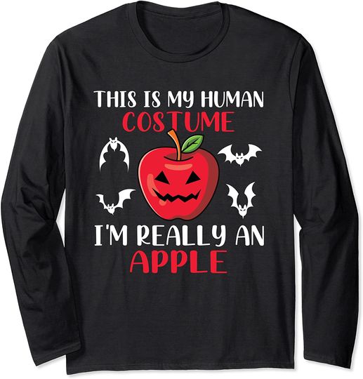 Discover Camisola de Mangas Compridas Unissexo Halloween I’m Really an Apple