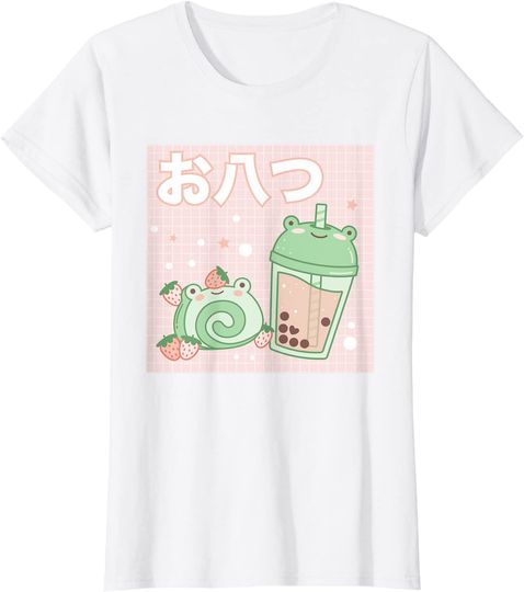Discover T-shirt Unissexo Boba Milk Chá e Morango