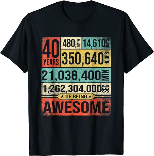 Discover Birthday Countdown 40th Years Old Being Awesome 1979 T Shirt