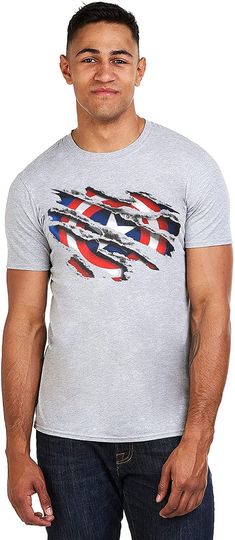 Discover T-shirt para Homem Marvel Capitão América