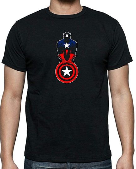 Discover T-shirt para Homem com Estampa de Marvel Capitão América