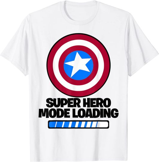 Discover T-shirt Unissexo Captain America Hero Mode Loading