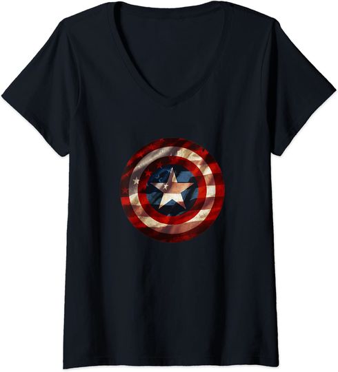 Discover T-shirt para Mulher Marvel Captain America Decote em V