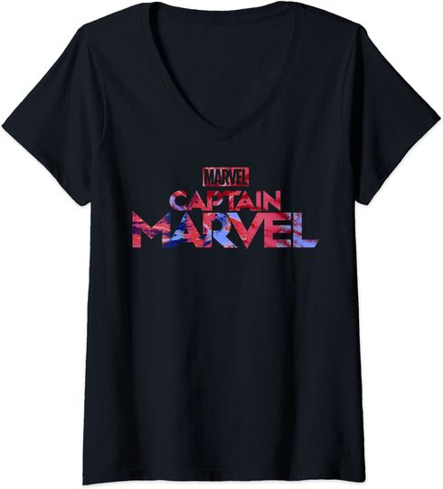 Discover T-shirt para Mulher com Capitão América Decote em V
