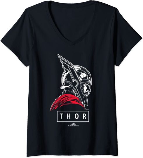 Discover T-shirt para Mulher com Impressão de Thor Decote em V