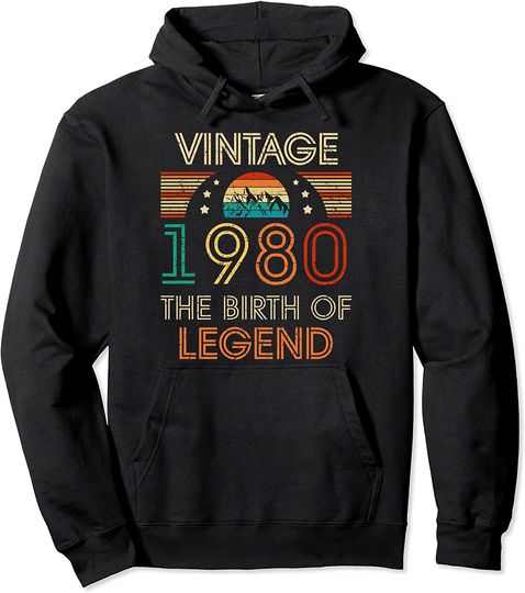 Discover Hoodie Unissexo Vintage 1980 The Birth Of Legend