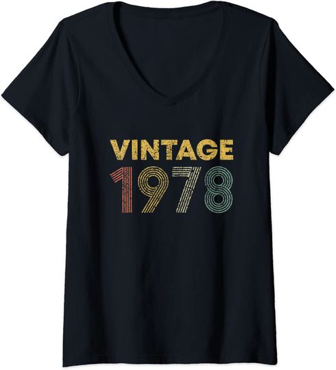 Discover T-shirt de Mulher com Decote Em V Vintage 1978