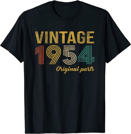 Discover T-shirt para Homem e Mulher Vintage 1954 Original Parts