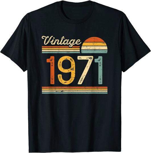 Discover T-shirt para Homem e Mulher Retro Vintage 1971