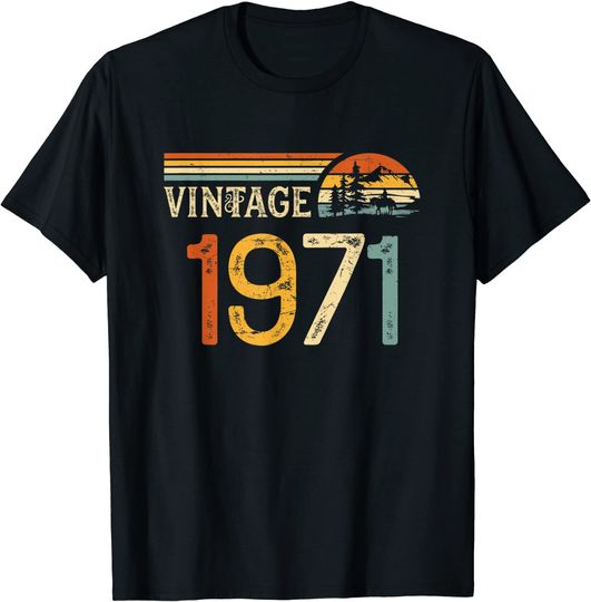 Discover T-shirt para Homem e Mulher Vintage 1971 Presente de Aniversário