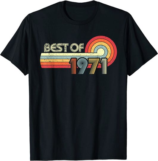 Discover T-shirt para Homem e Mulher Best of 1971 Presente de Aniversário